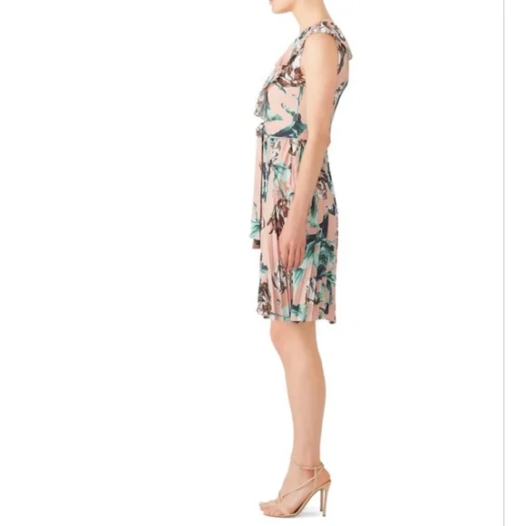 NWT PatBO Peach Floral Midi Ruffle Dress (0) - Picture 9 of 9